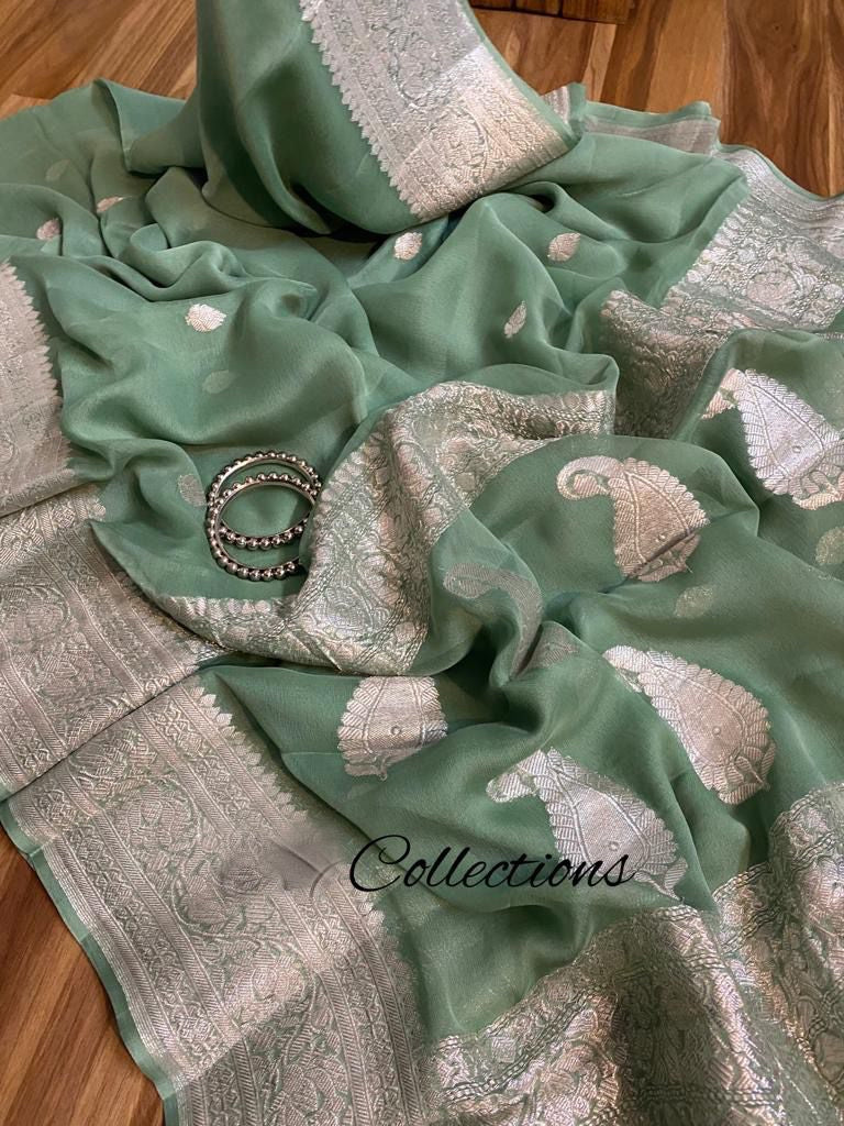 Lumina Banarsi handloom chiffon saree