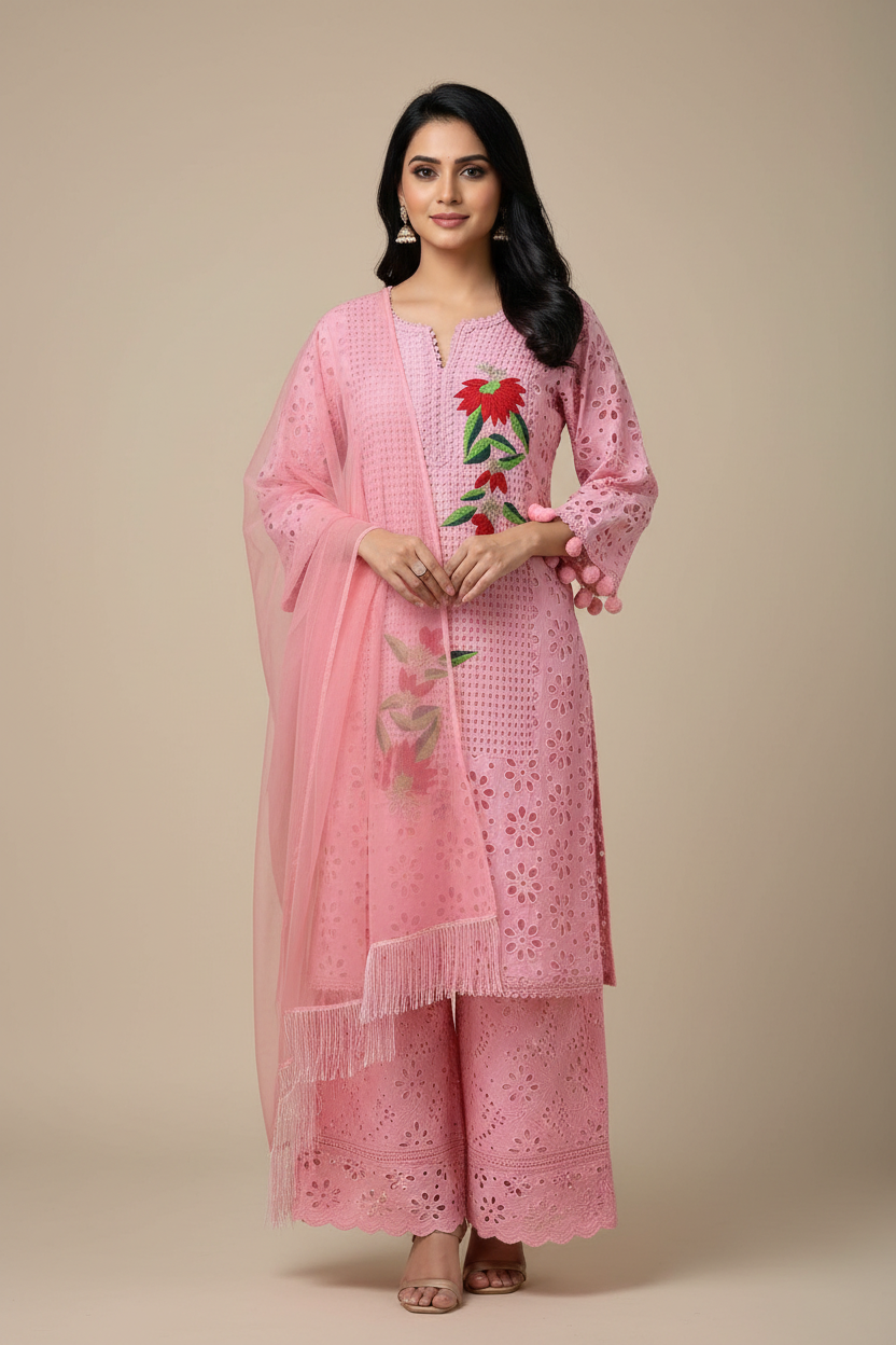 Chikankari dress stitched dress bridesmaid dress