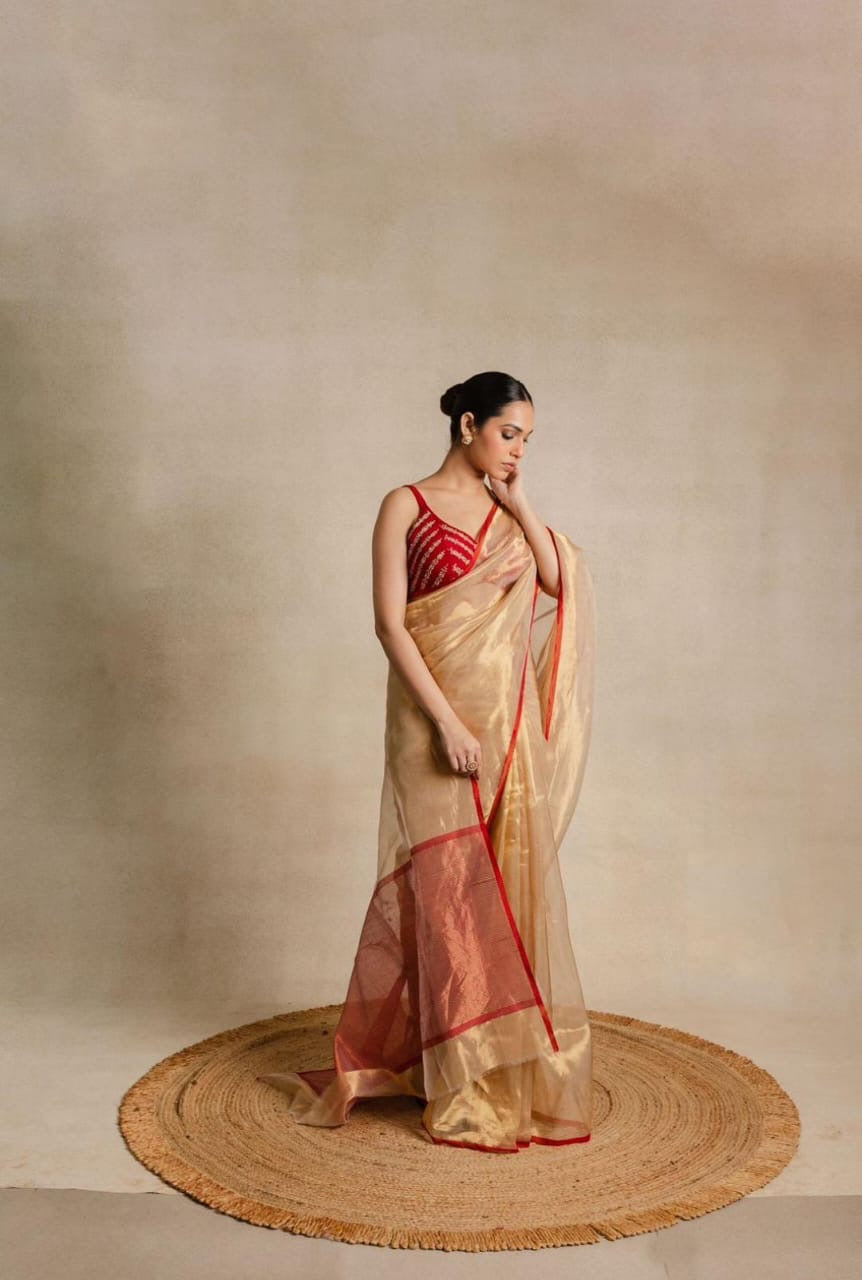 Handloom Chanderi Saree Bengal sari Indian sarees blouse