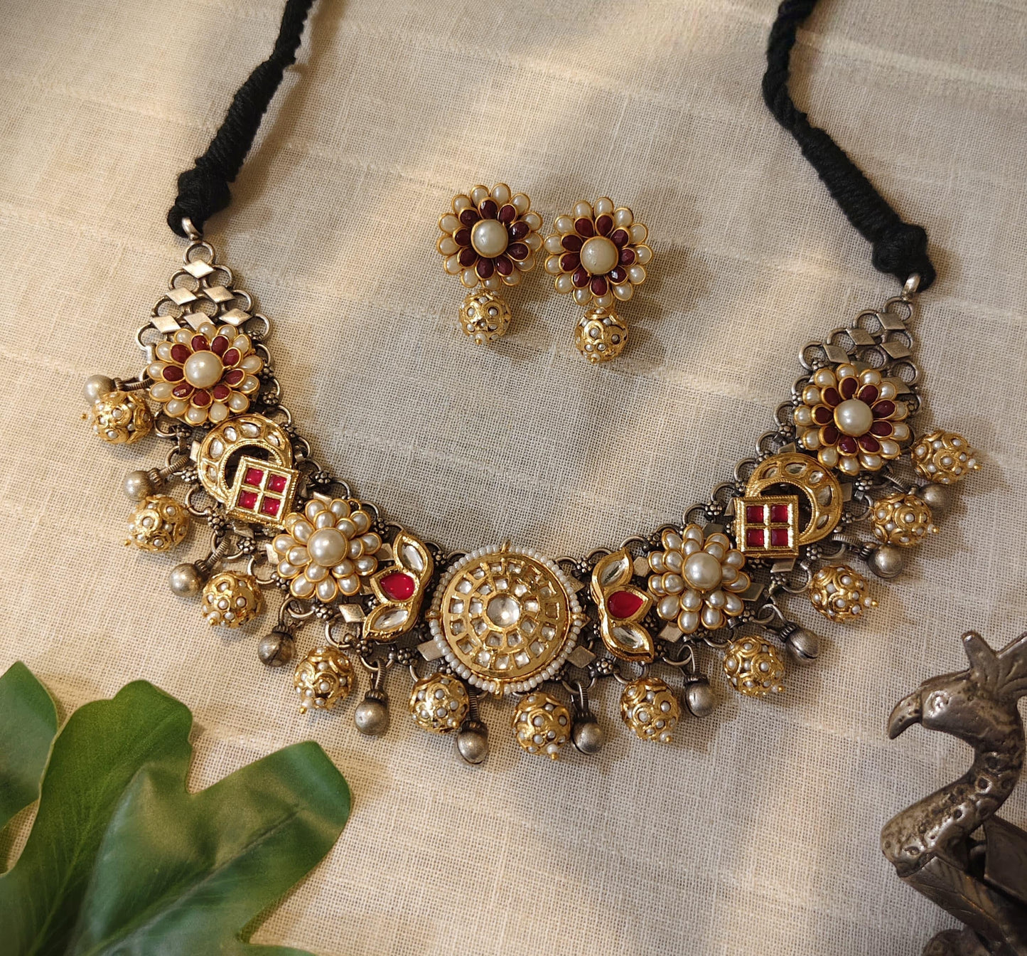 Kundan tribal necklace set fusion jewellery