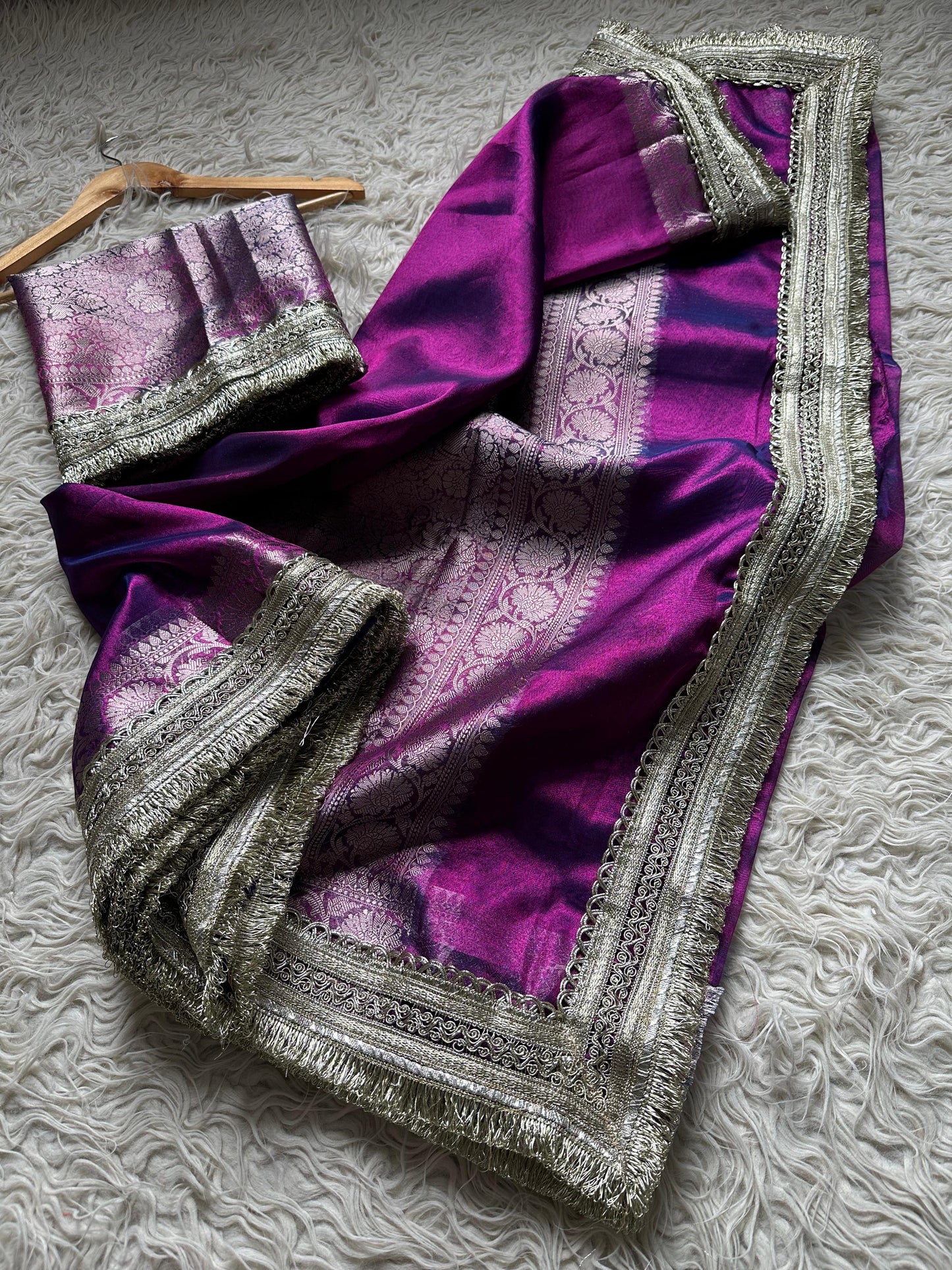 Mahiva tissue saree maharani saree lace sari