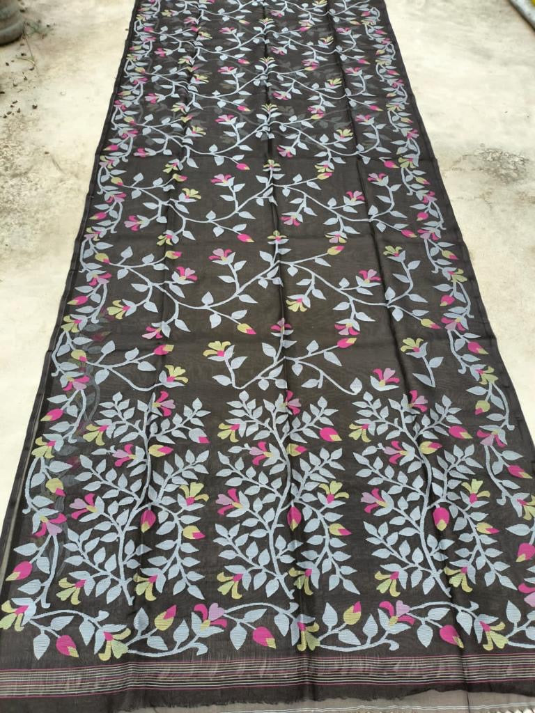 Black Hot Tantuj Jamdani Beautiful Women Sarees