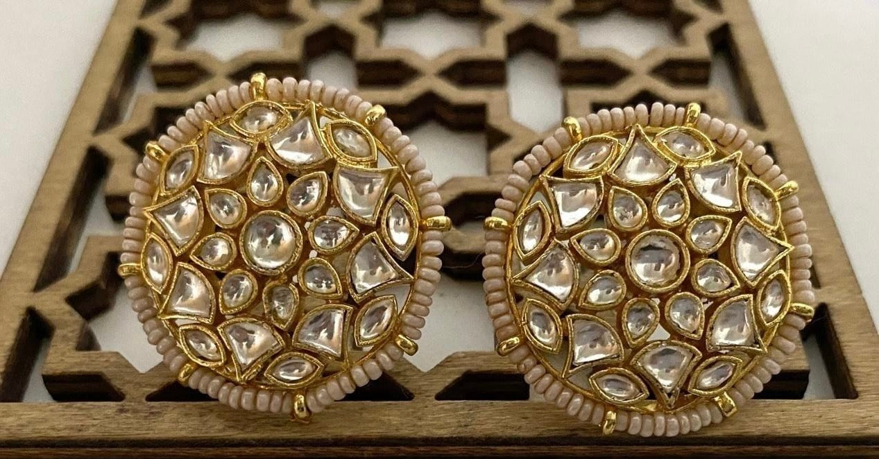 Roza stud Indian Jewelery Kundan earrings
