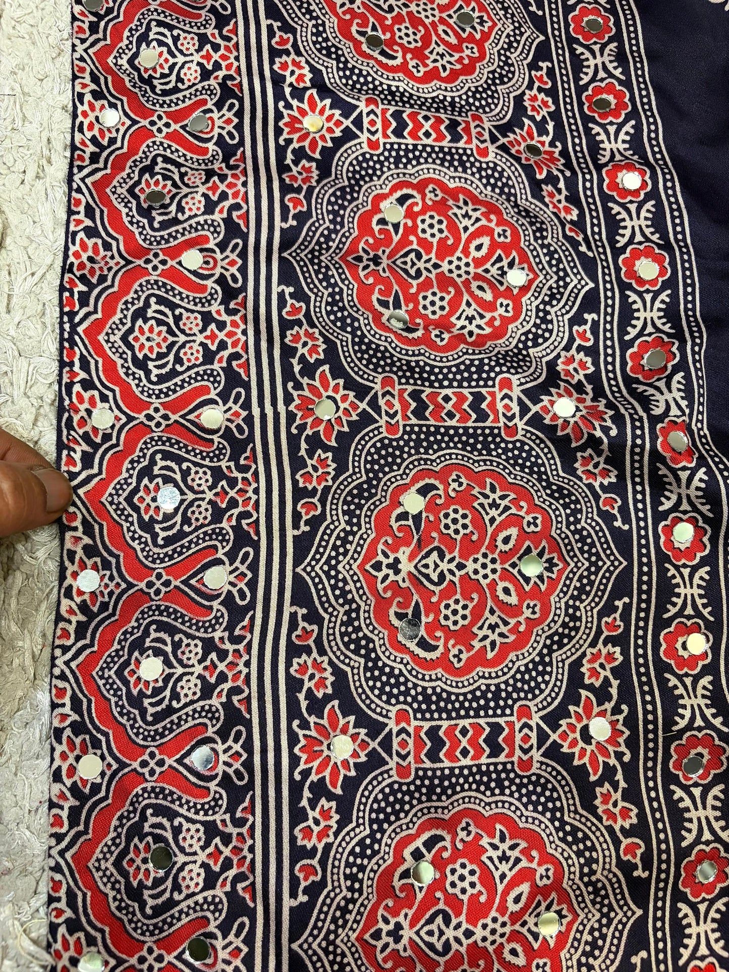 Navy blue saree ajrakh saree Indian sarees
