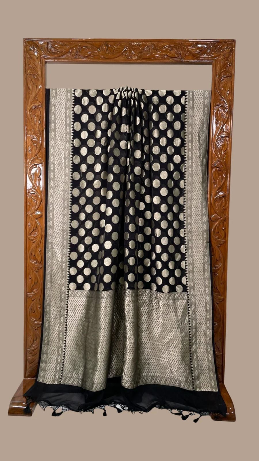 Black water sari khaddi gorgette saree