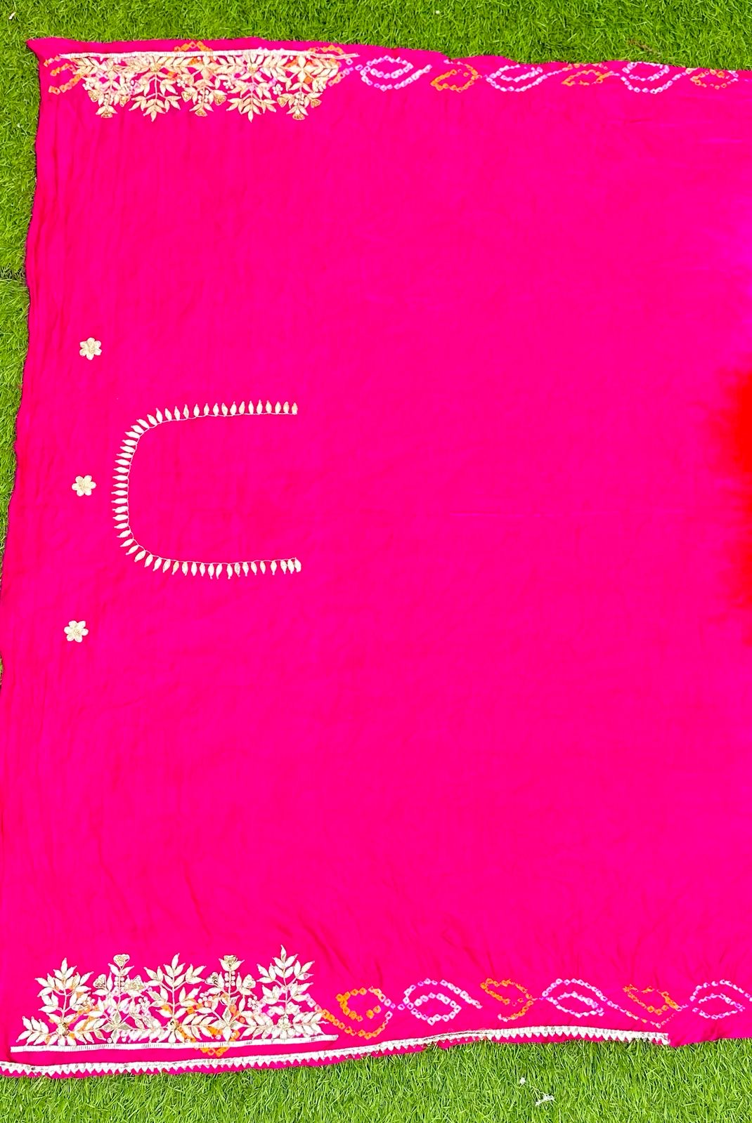Handmade gajji silk saree gottapatti sari gharchola pallu sari
