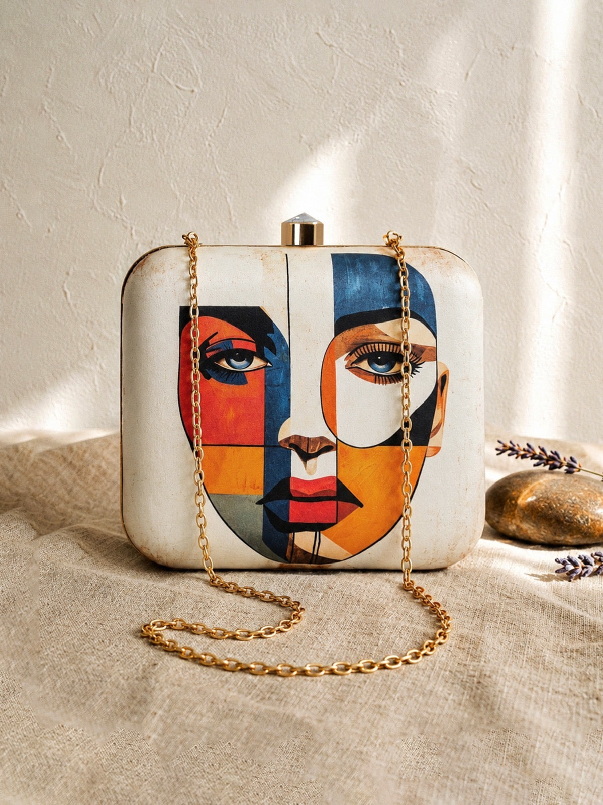 Printed clutch box cocktail purse women purse