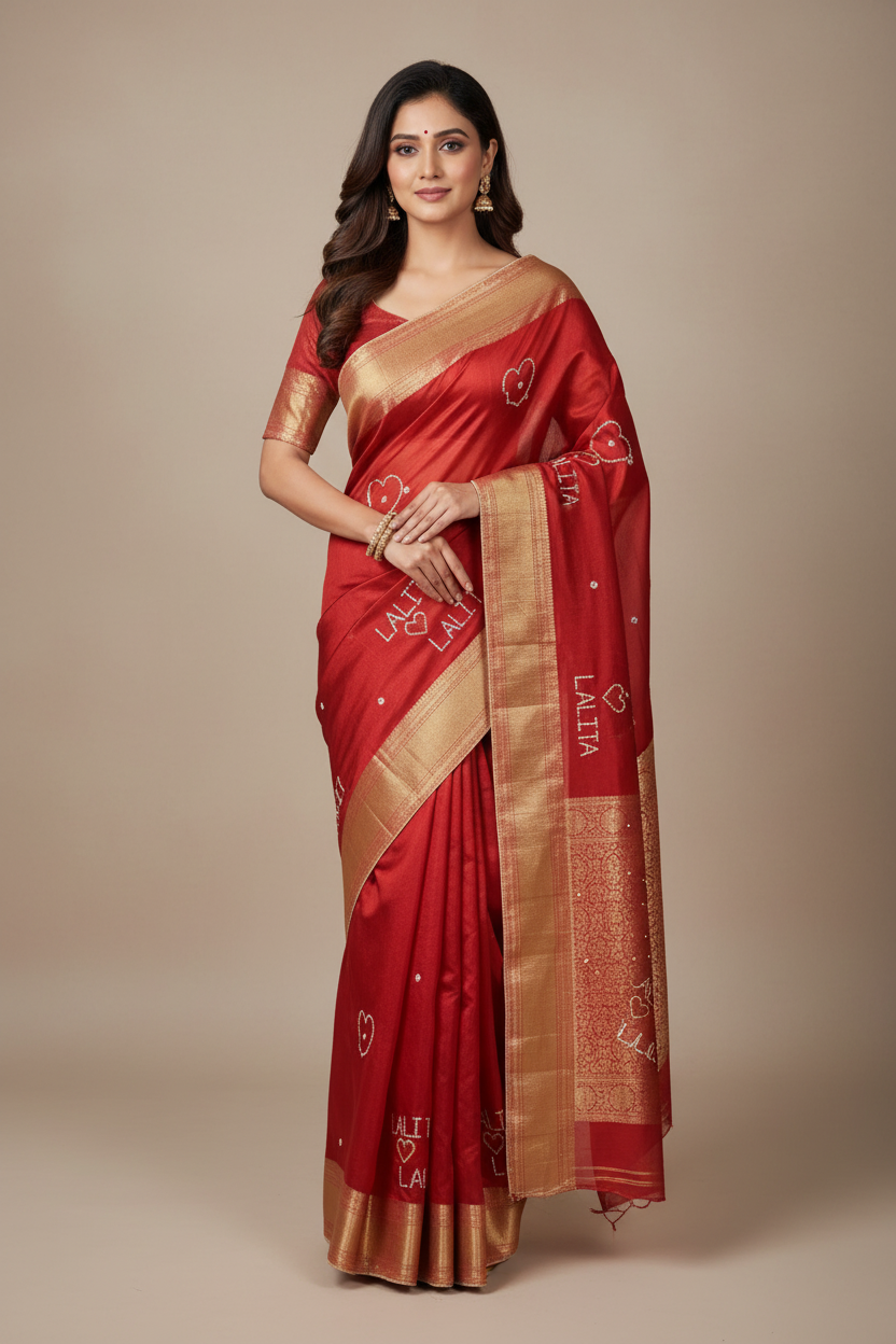 Suhaagan saree banarsi sari soft tissue saree blouse
