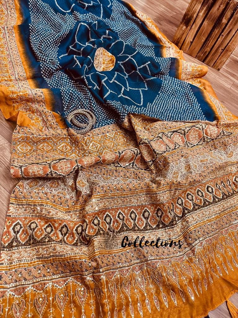 Chanderi Resham zari sequins saree