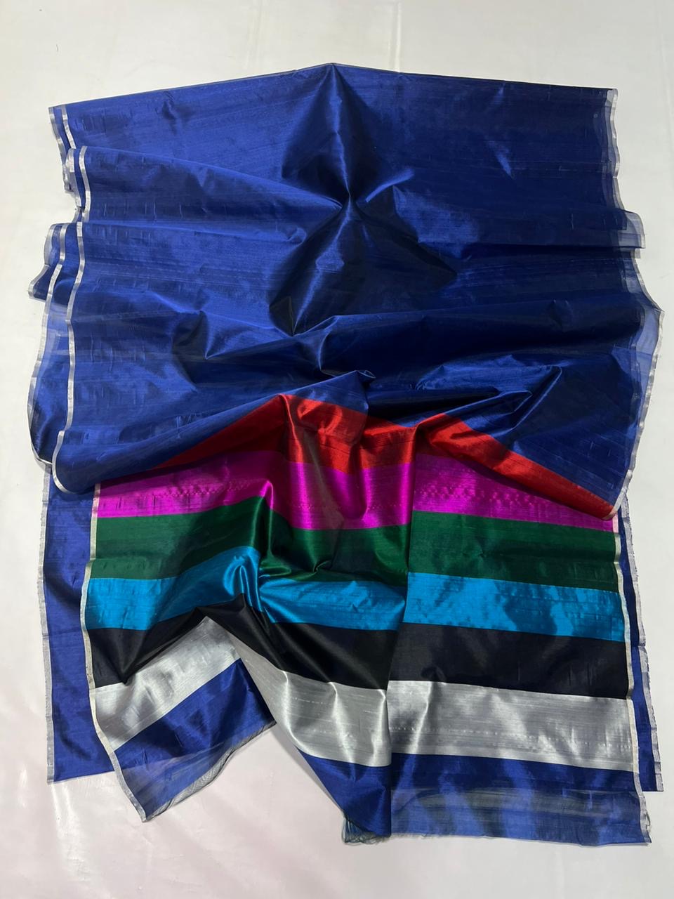 Royal Blue Heritage Chanderi Saree Celebrity looked Women sari