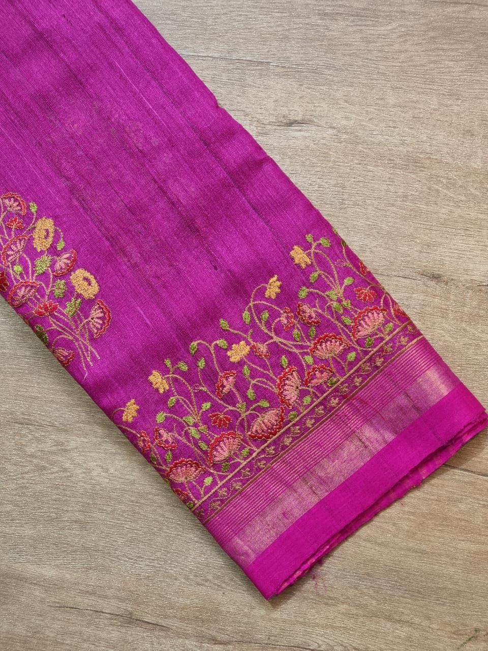 Ravina Tussar Silk Embroidered Saree