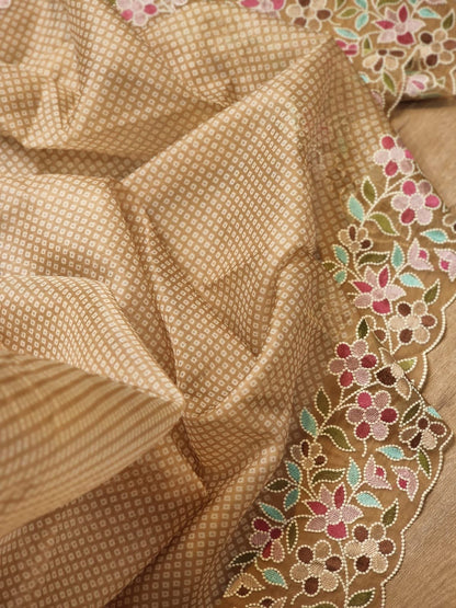 Bandhej printed organza silk sarees