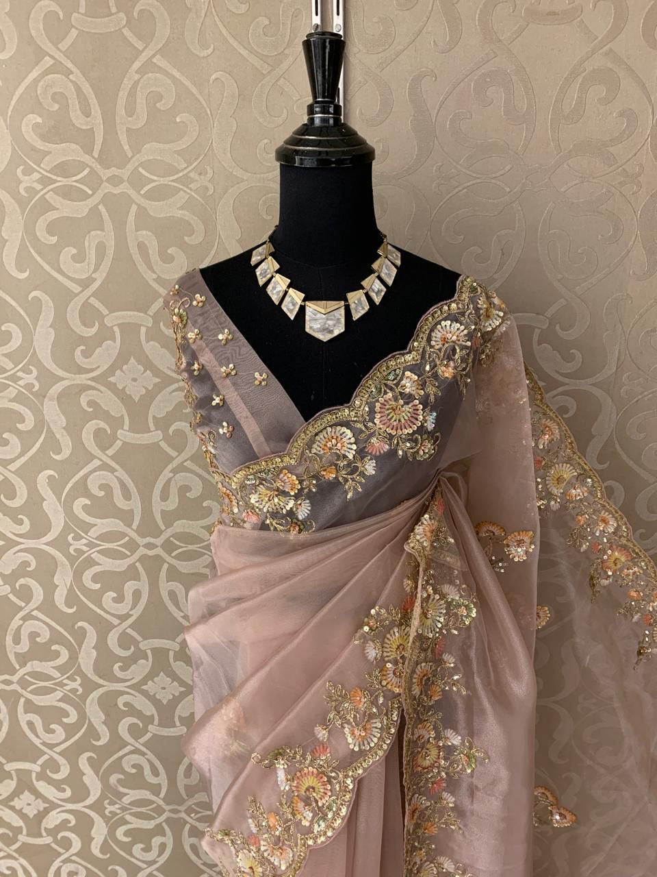 Ruhmani saree organza partywear sarees