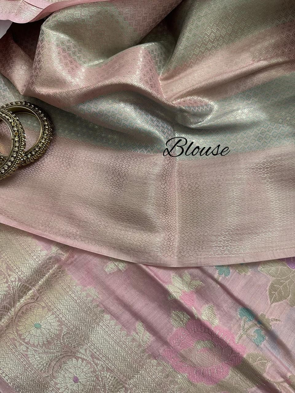Pink Weaves Banarsi Silk Sarees Beautiful Sari
