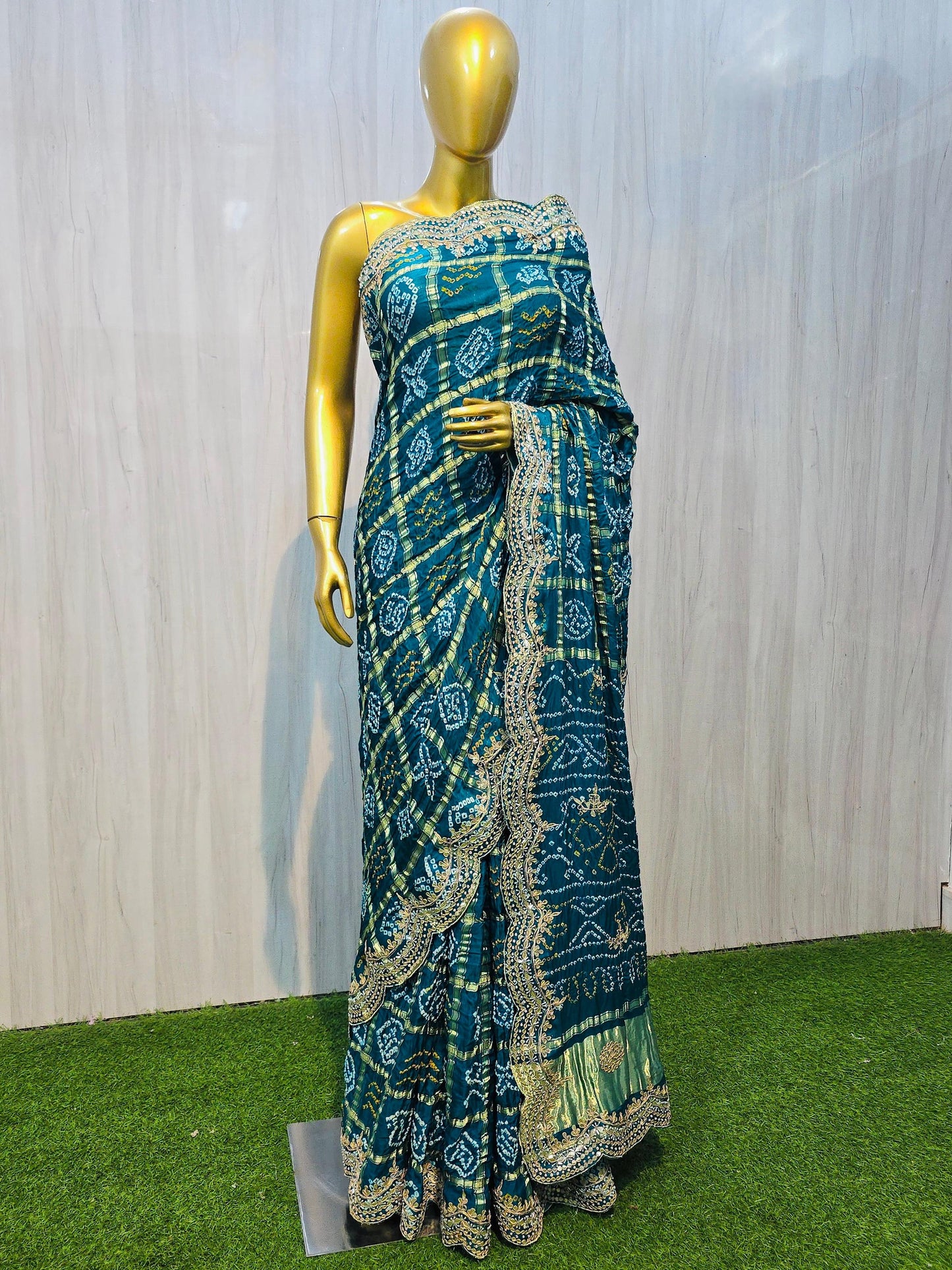 Rama gharchola saree gajji silk sarees blouse Indian sari