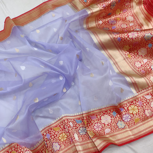 Marima kora silk saree handwoven saree Zari booties sarees blouse women clothing