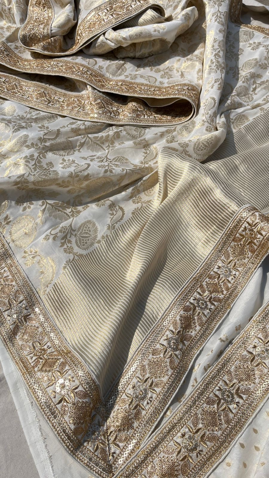 Lilani khaddi Gorgette Saree traditional sari