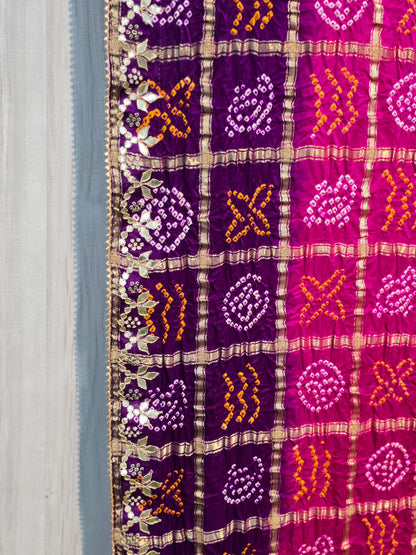Purple pink Gajji silk saree gharchola saree exclusive sari blouse