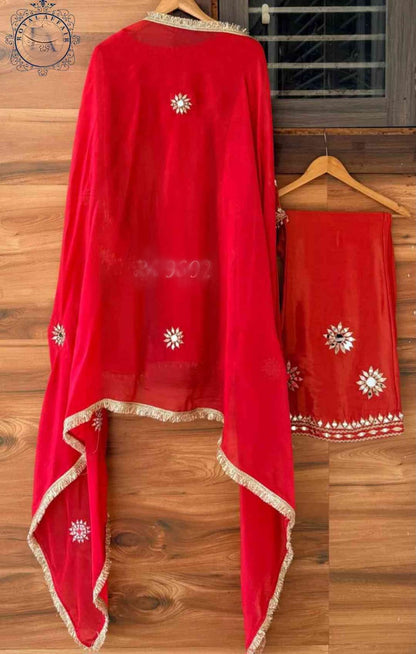 Handmade designer silk stitched dress Indian salwar suit
