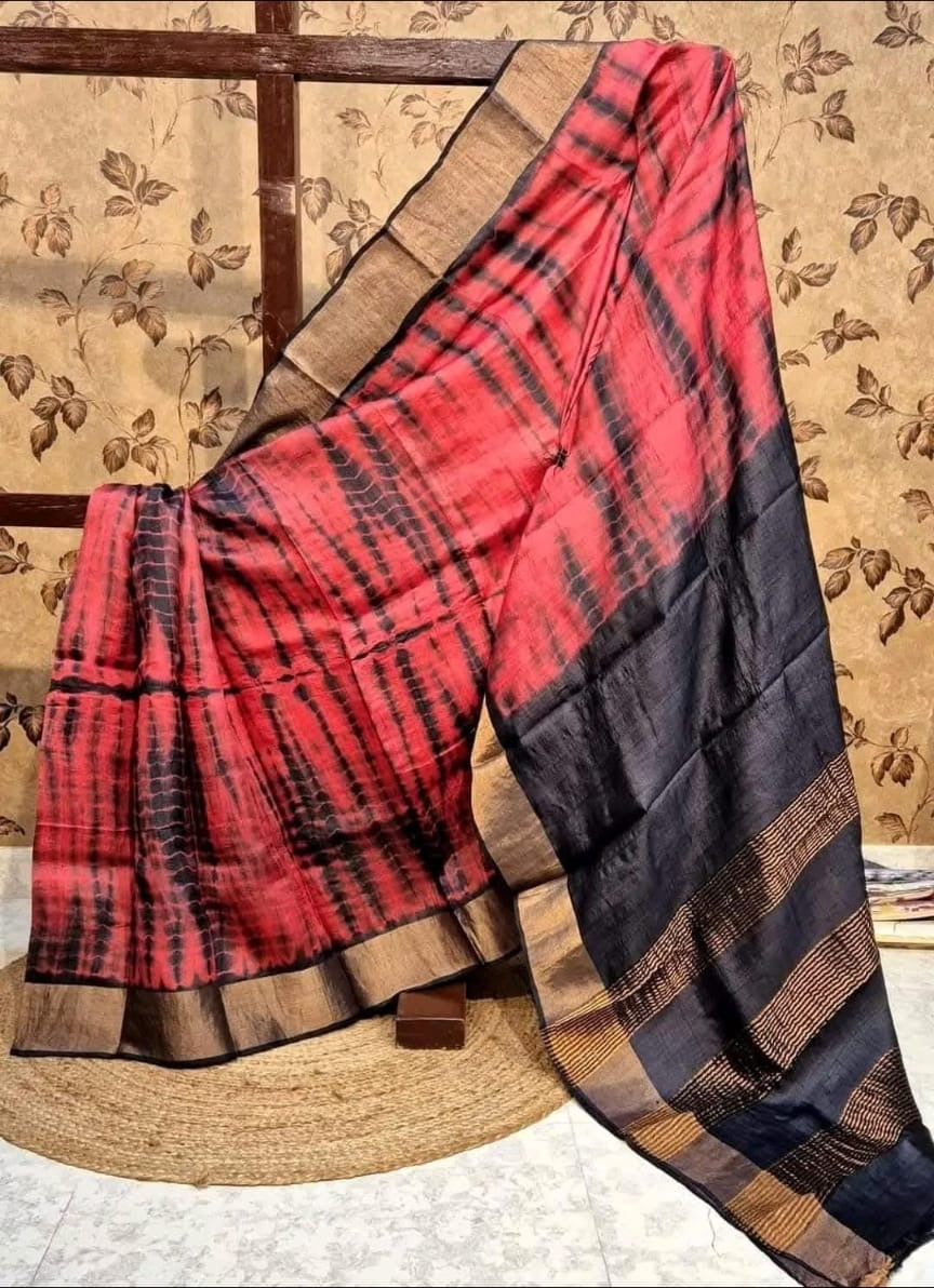 Sibori saree tussar saree Indian sarees women sari blouse