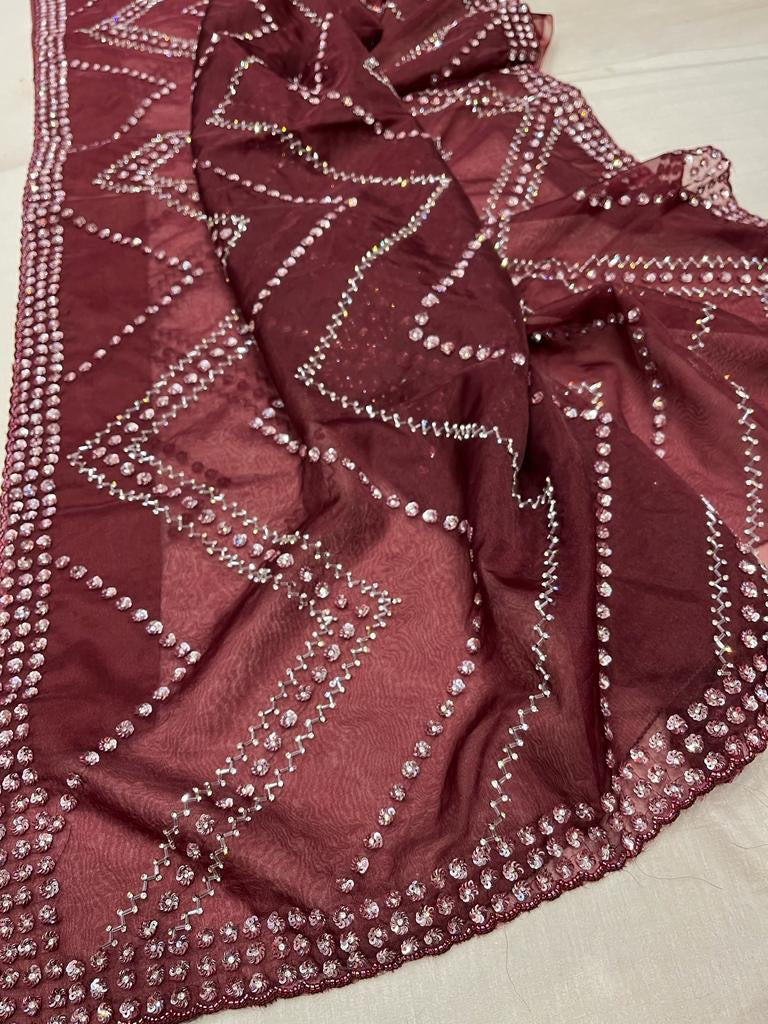 Ivisha sequence Organza Saree partywear sari