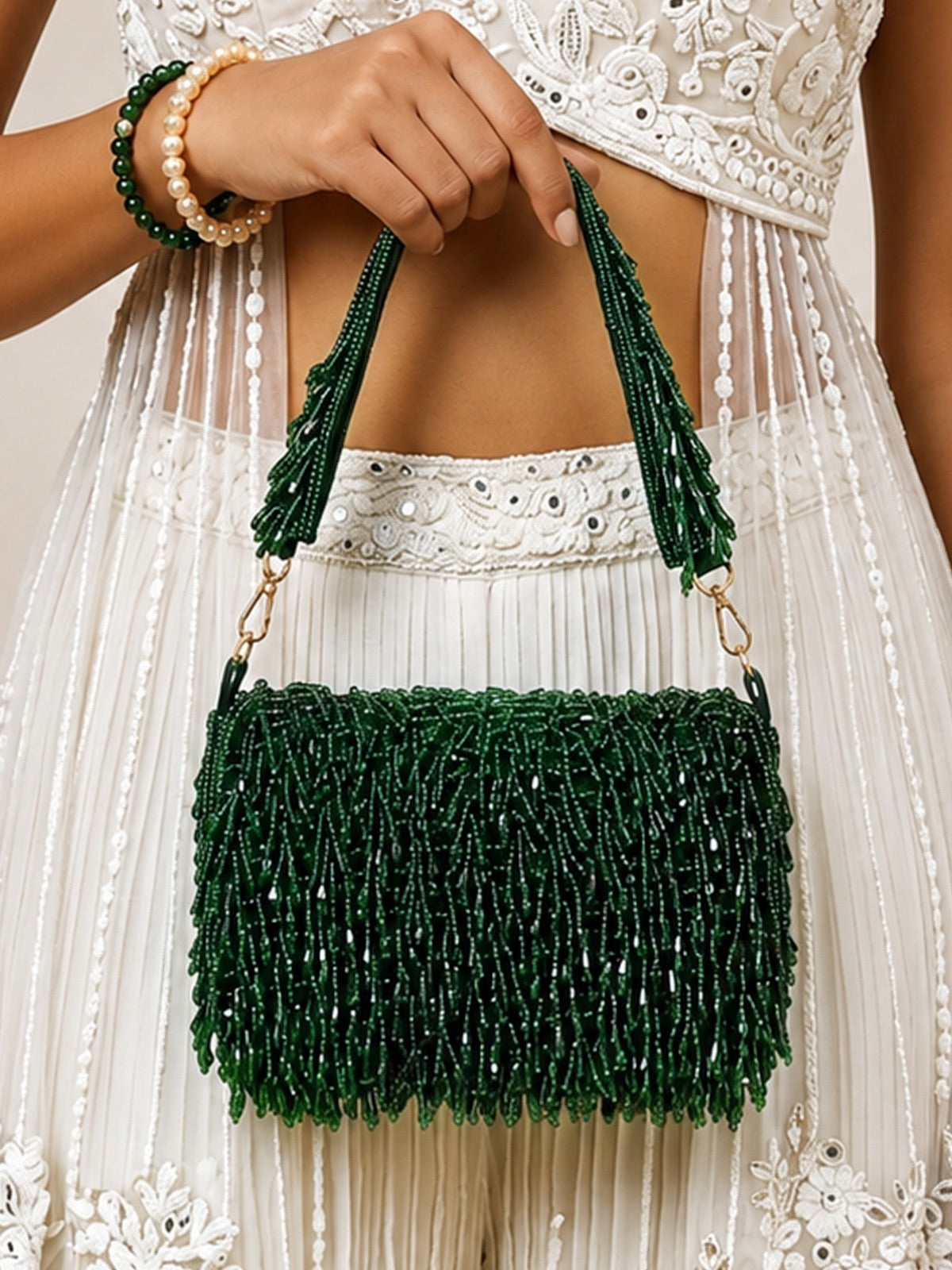 Fringe clutch beaded clutch bag women purse Partywear clutch