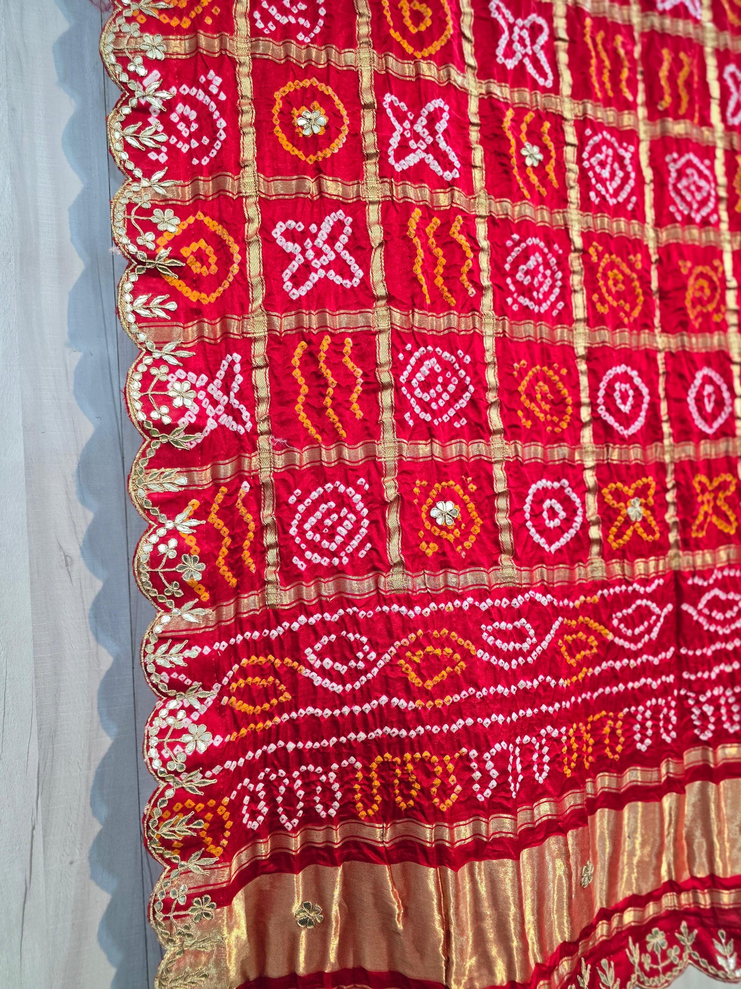 Red gharchola dupatta gottapatti work red dupatta