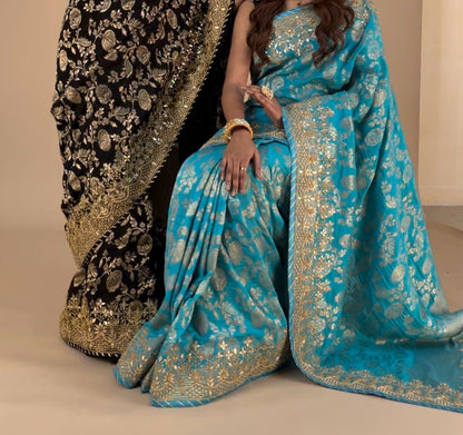 Firoza Gottapatti khaddi Banarsi sarees