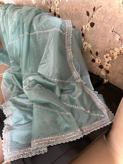 Katdana organza partywear saree