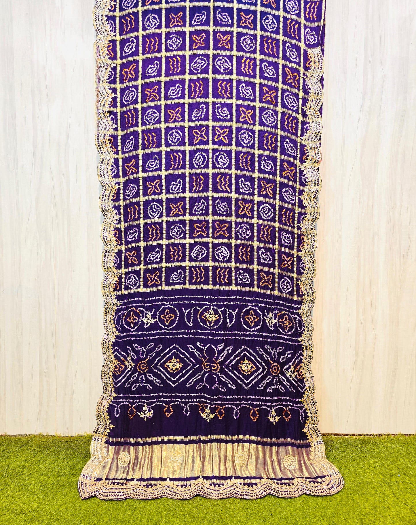 Purple gharchola saree gotta Patti saree Indian traditional sari blouse
