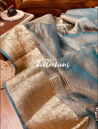 Leena Banarsi Crush Tissue saree Indian sari