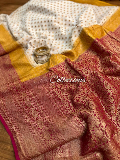 White khaddi georgette saree Indian sarees blouse
