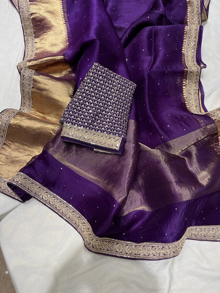 Iris Kanjeevaram inspired Organza sarees Partywear saree