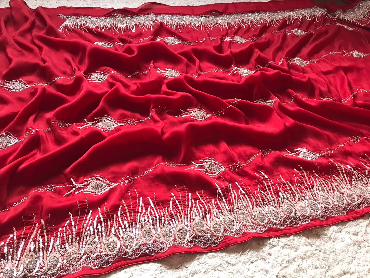 Red Rich Luxury Premium Organza Silk Sarees