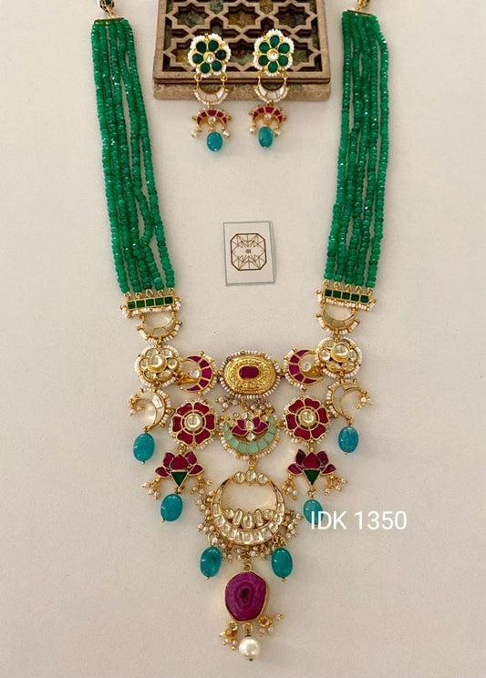 Kavik Green Necklave set Pacchi Kundan Necklace