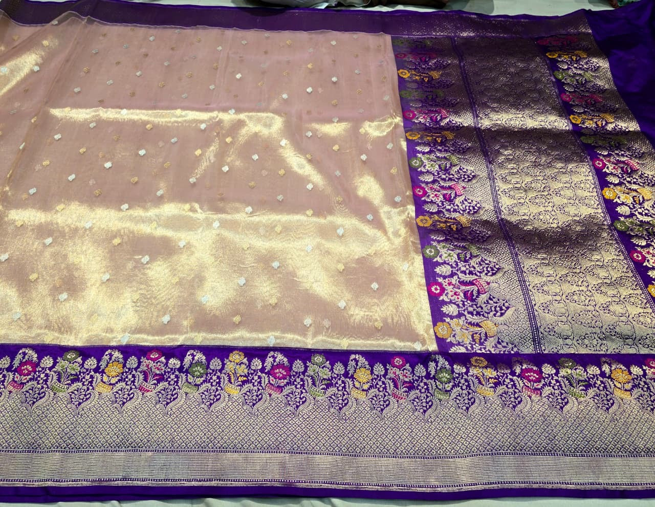 Handwoven Banarsi kora saree Minakari saree blouse Indian sarees