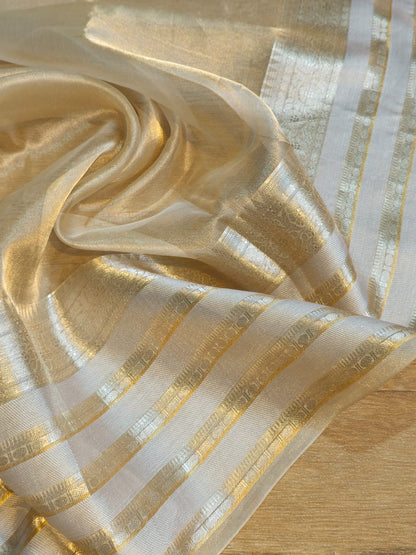 Floral Tissue Katan Embroidery Saree Indian Sari