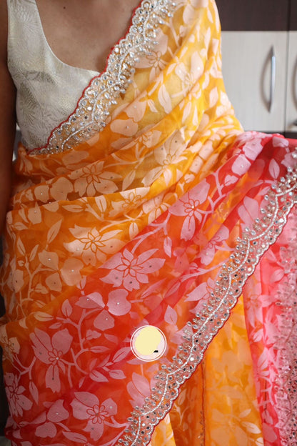 Brasso organza shaded women saree beautiful charming sari