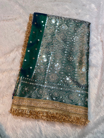 Maharani glass tissue saree banarsi soft silk saree Indian sari blouse