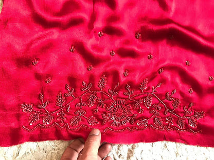 Maroon red premium saree Indian sarees blouse beautiful sari