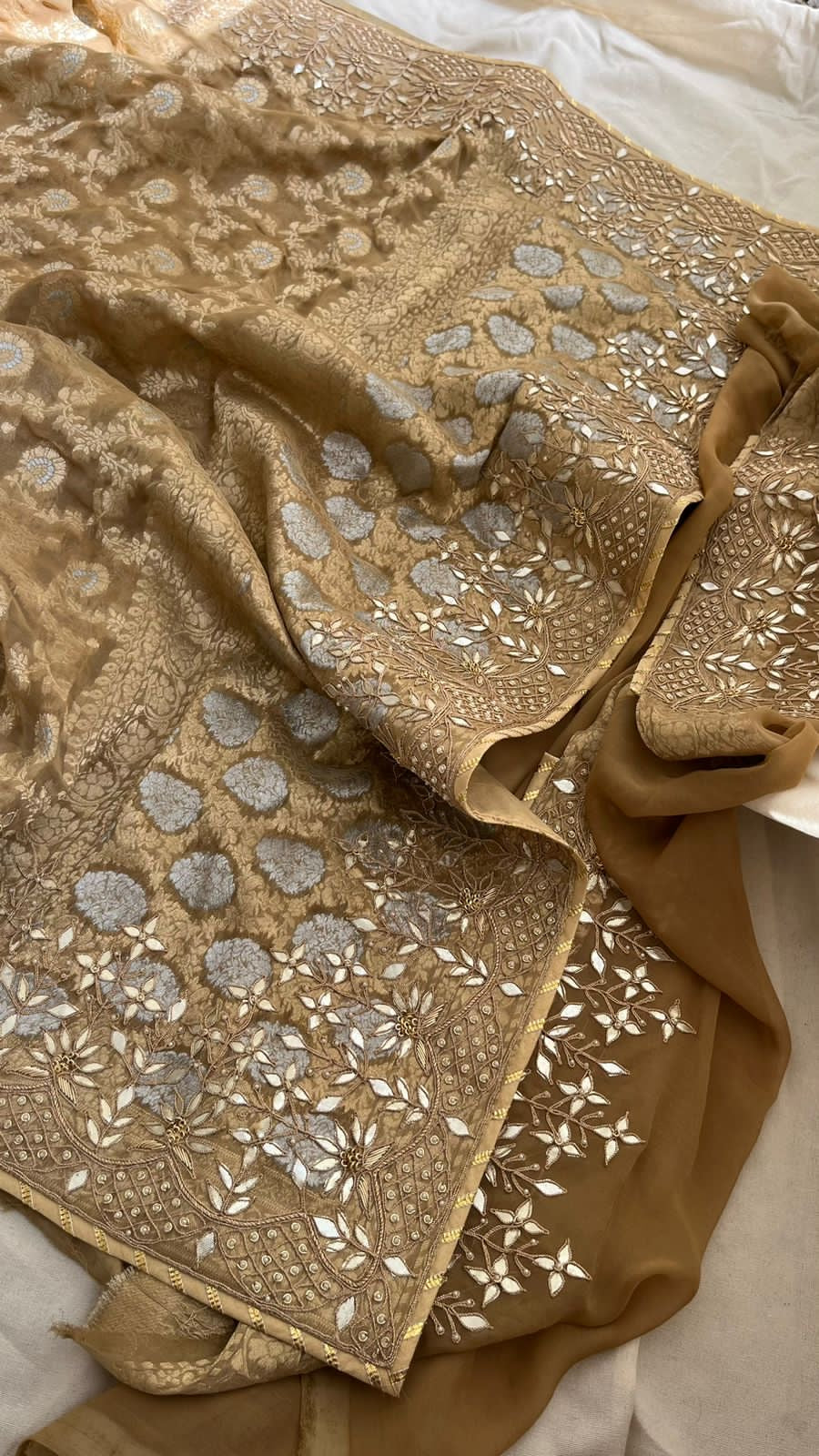 Rimjhim khaddi gorgette Banarsi sarees