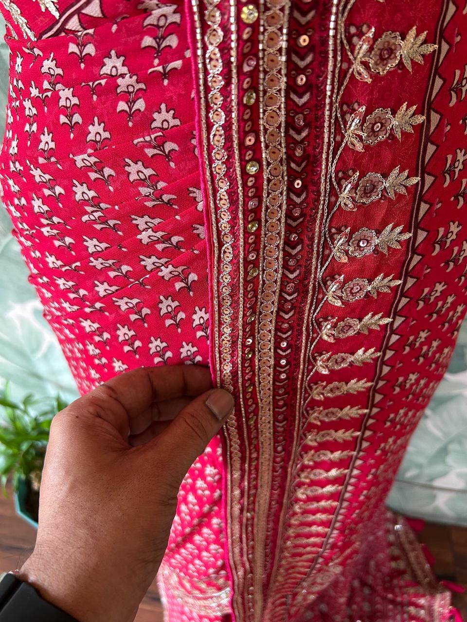 Premium handmade saree gorgette silk saree women sari blouse
