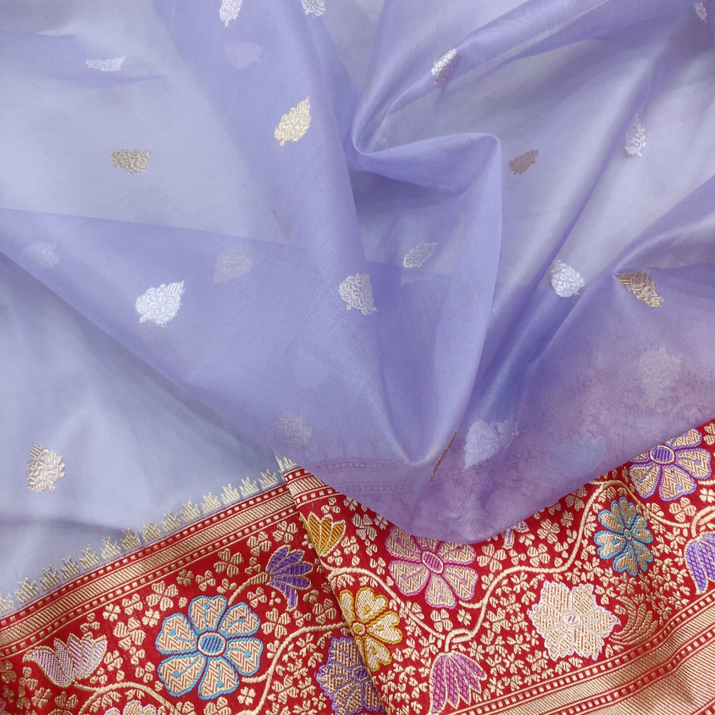 Marima kora silk saree handwoven saree Zari booties sarees blouse women clothing