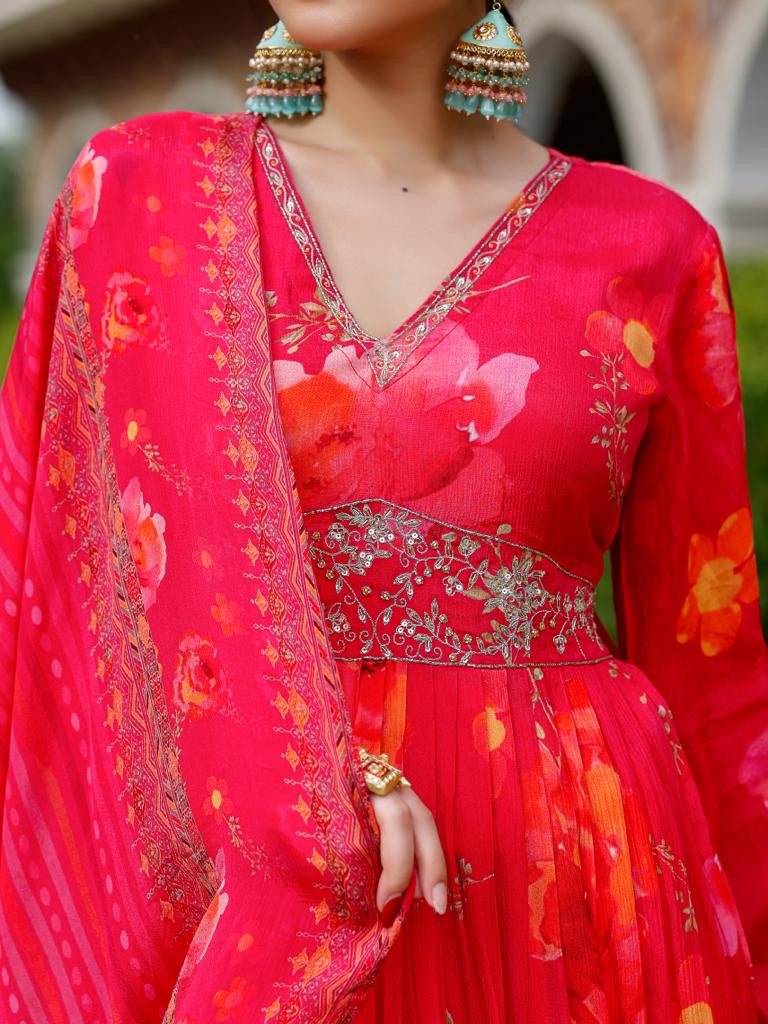 Akansha chinon Anarkali inspired dress