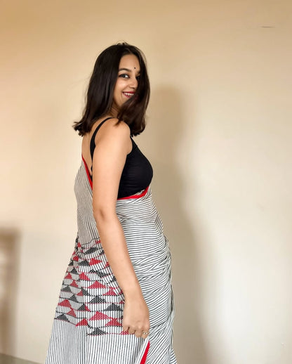 Handmade cotton saree khaddi cotton sarees blouse women sari