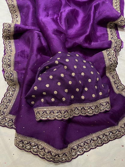 Rivaaz traditional Indian organza saree