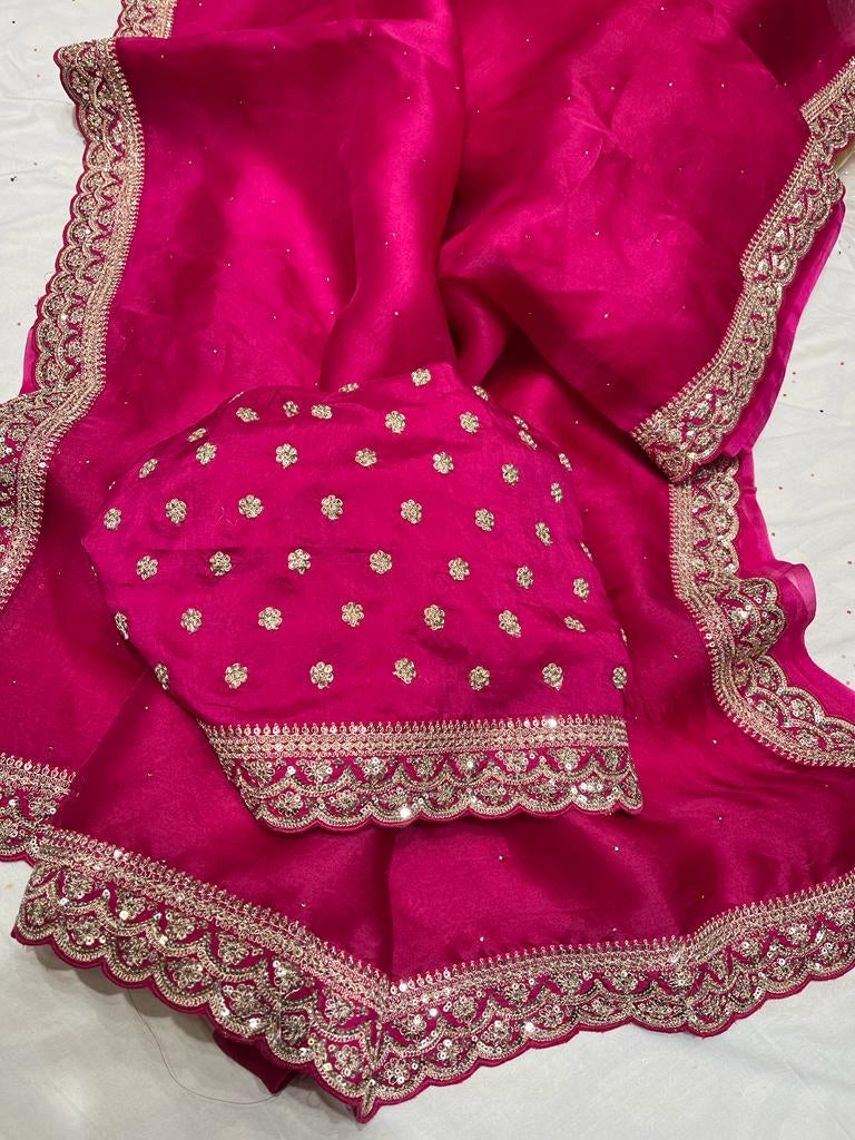 Rivaaz traditional Indian organza saree