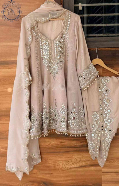 Tissue stitched dress gottapatti dress Partywear dresses for women
