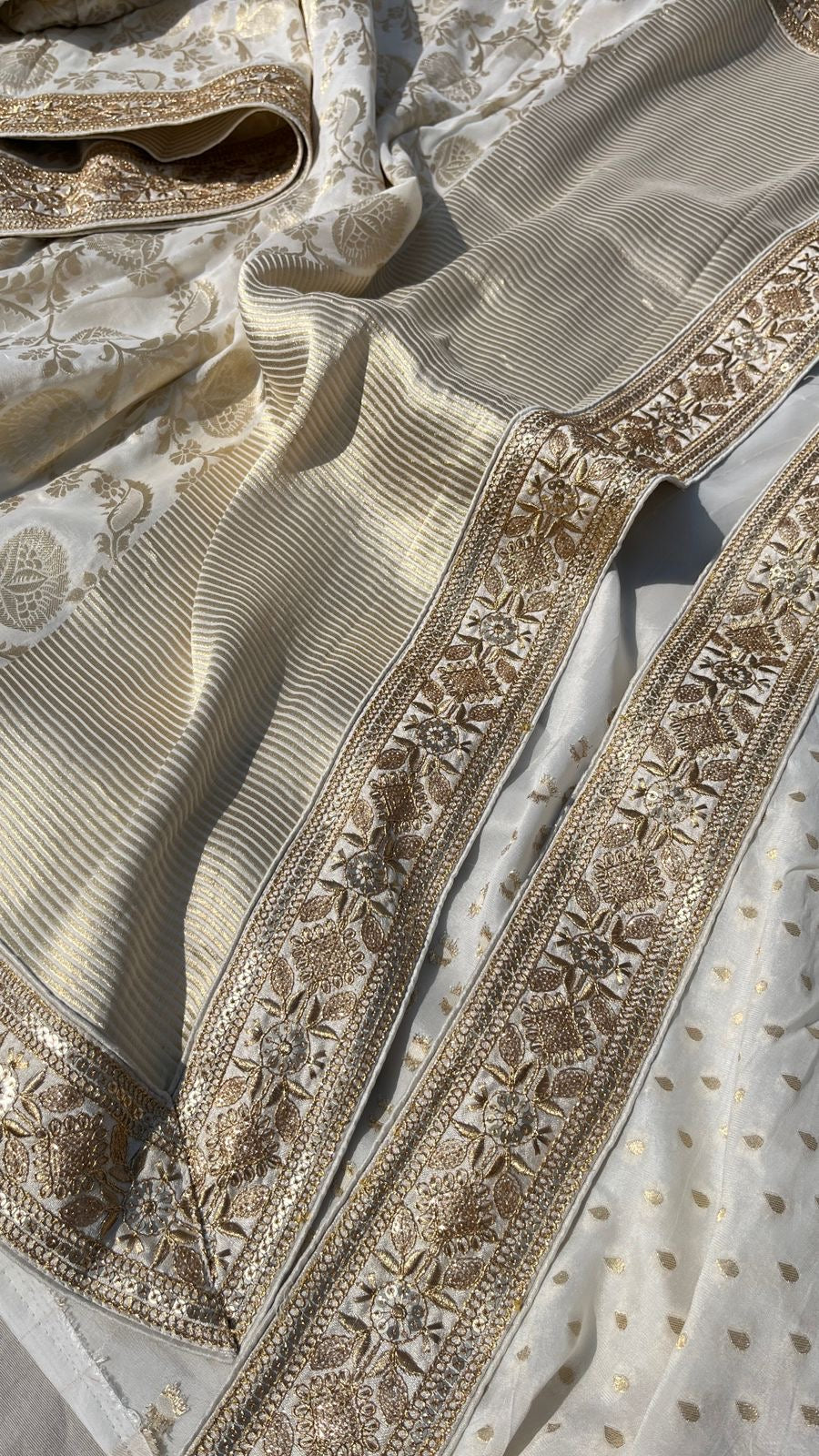 Lilani khaddi Gorgette Saree traditional sari