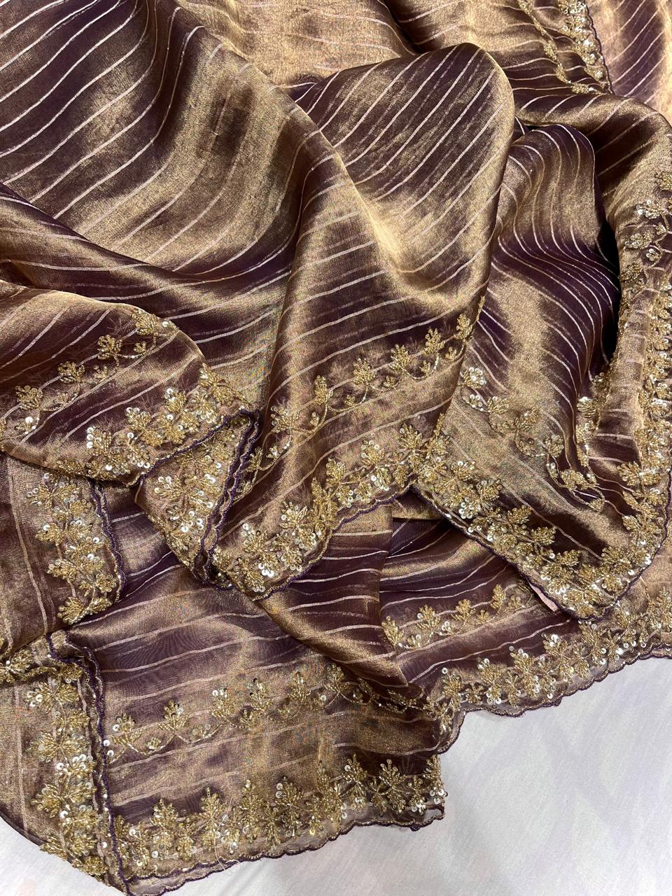 Rumika Tissue Saree Organza Saree Indian Sari
